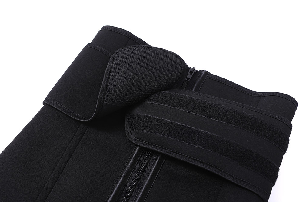 Double rubber zip belt reinforced shaping waist clip