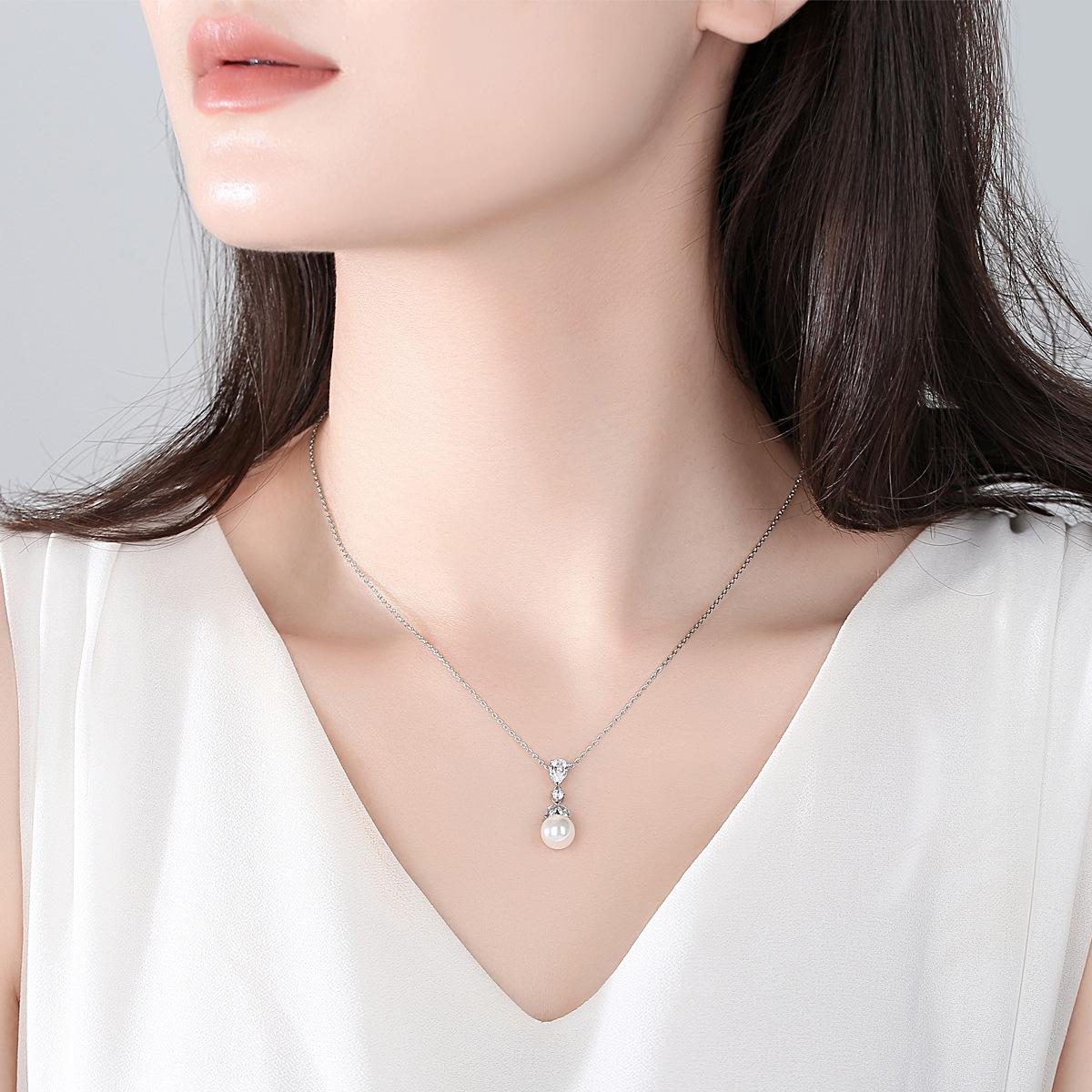 Korean style pendant sweet pearl necklace for women