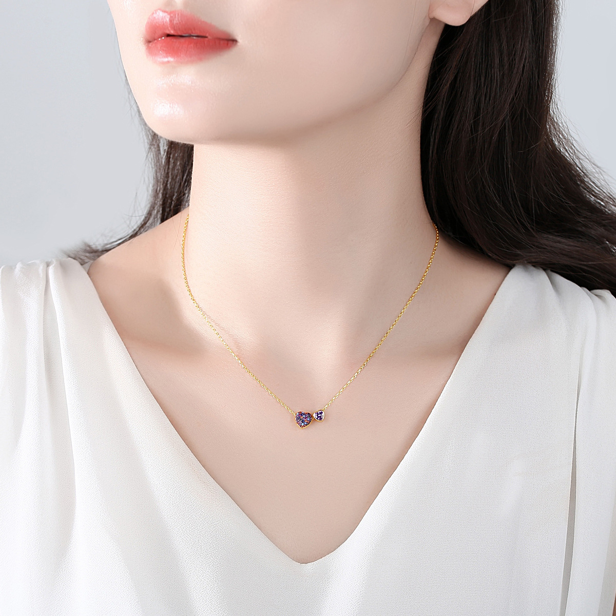 Pendant heart Korean style fashion necklace for women