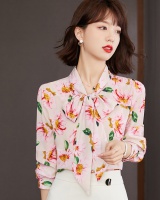 Autumn Western style tops floral chiffon shirt for women