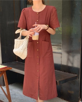 France style retro pure long slim temperament Korean style dress