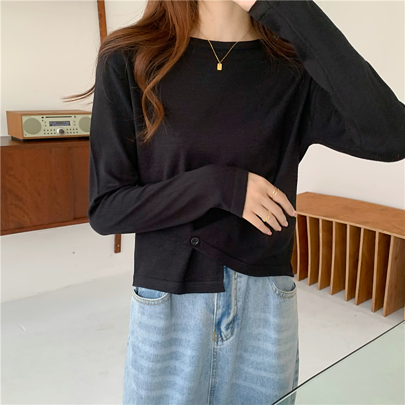Bottoming V-neck tops knitted small shirt