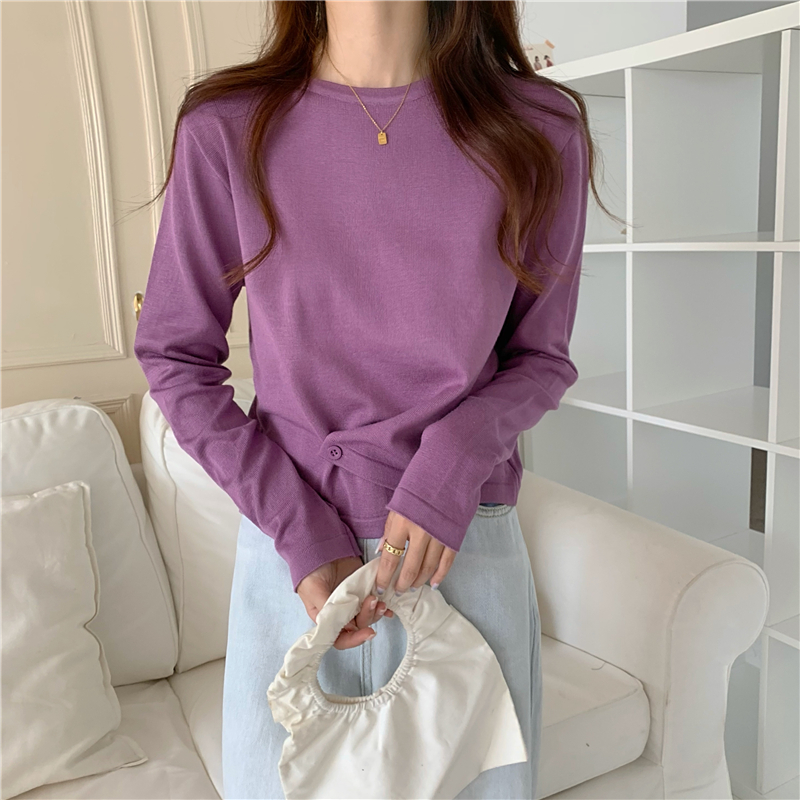 Bottoming V-neck tops knitted small shirt