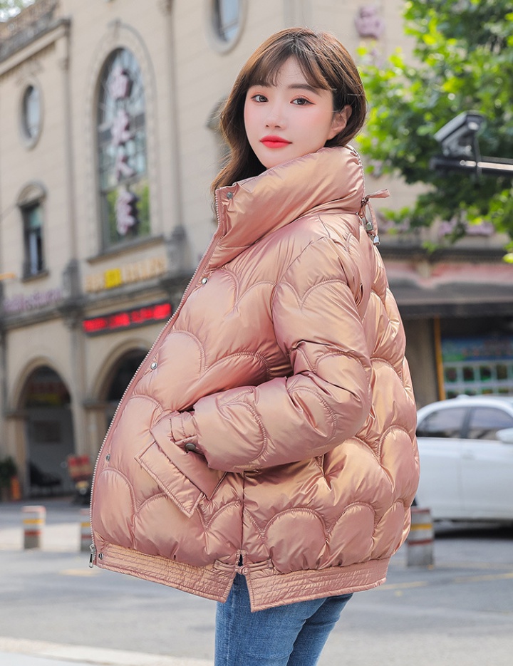 Glossy loose bread clothing thick Korean style coat for women