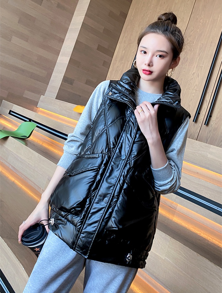 Glossy cotton coat autumn and winter vest for women
