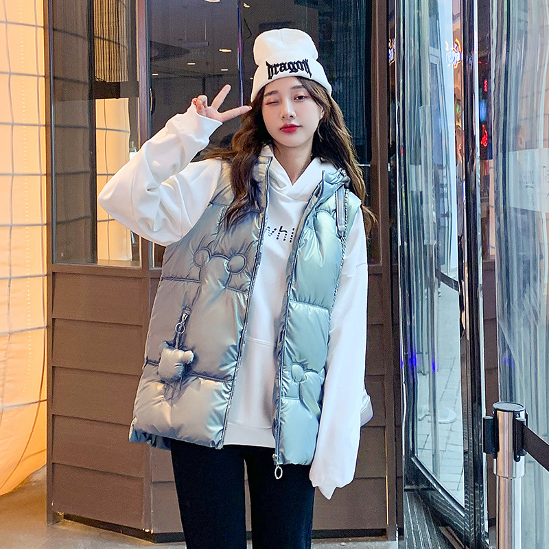 Casual hooded waistcoat autumn and winter coat for women