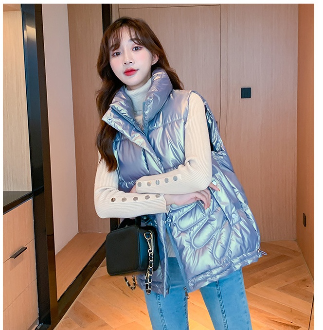 Short down cotton waistcoat Korean style thick vest for women