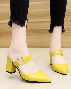 Pointed sandals thick high-heeled shoes for women