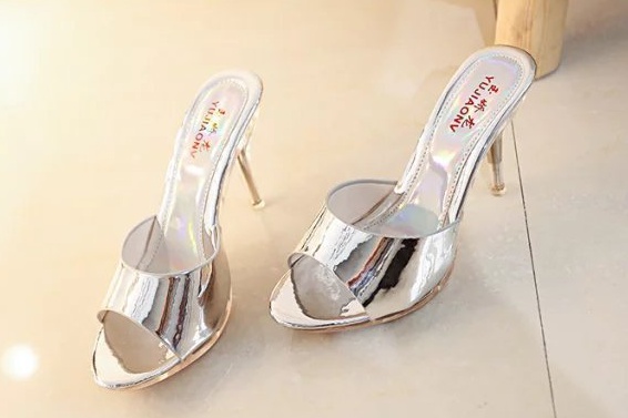 European style high-heeled shoes fish mouth sandals for women
