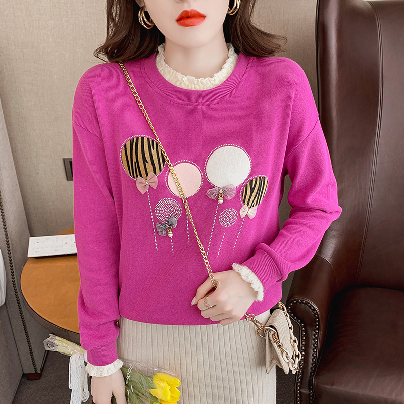 Pseudo-two loose hoodie spring and autumn thin tops