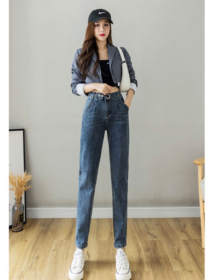 Radish elasticity pants loose jeans for women