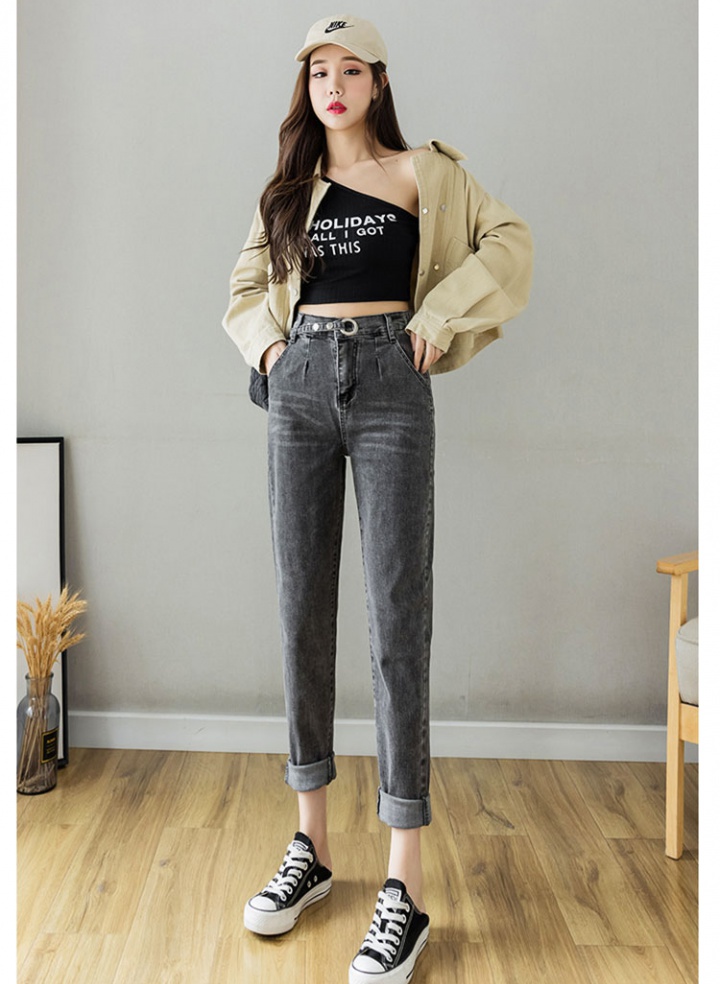 Radish elasticity pants loose jeans for women