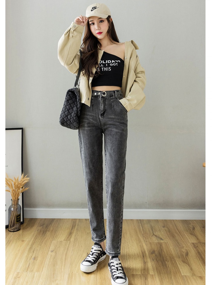 Radish elasticity pants loose jeans for women