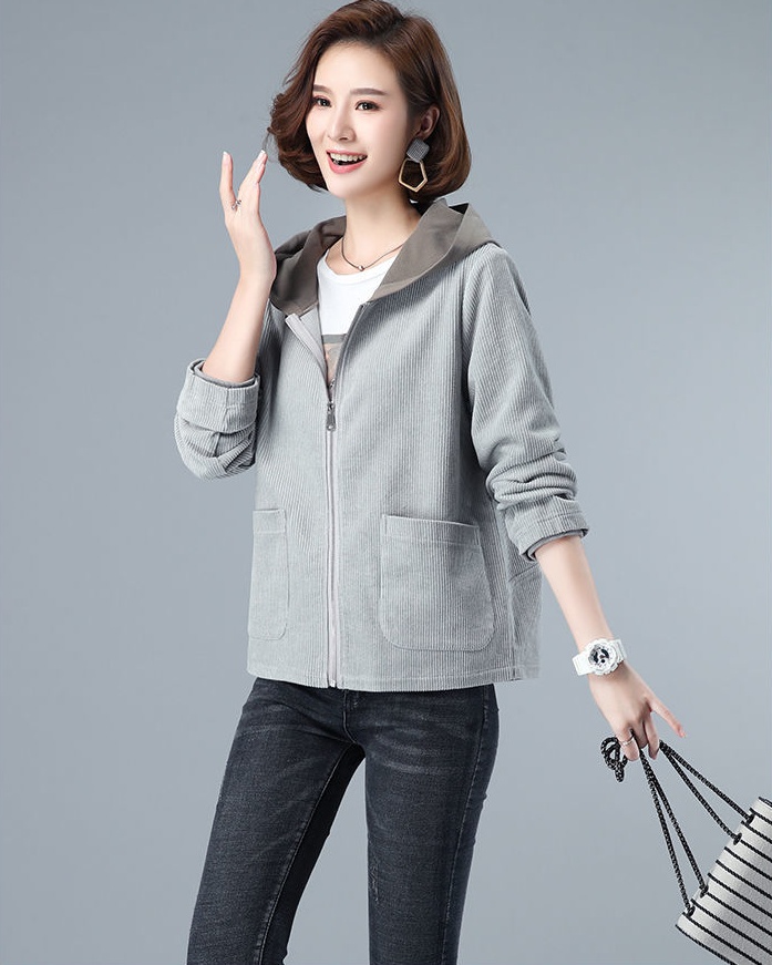 Corduroy Korean style loose jacket for women