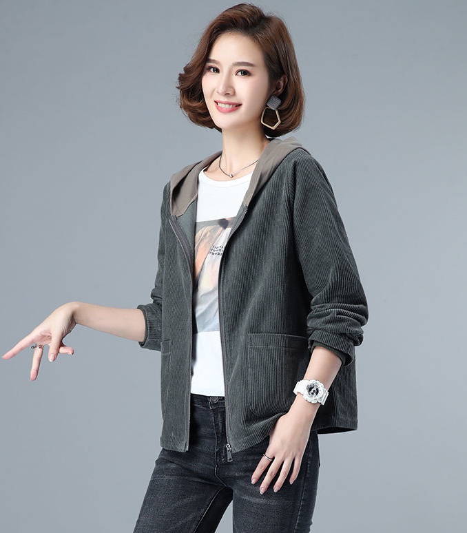 Corduroy Korean style loose jacket for women