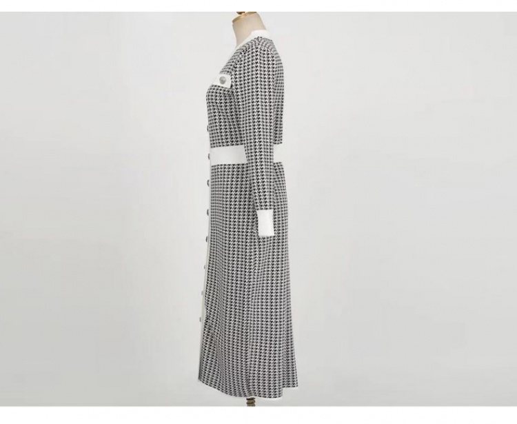 Fashion all-match houndstooth pattern dress for women