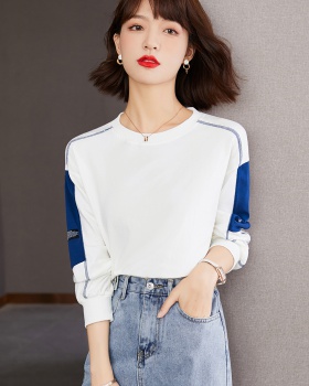 Loose thin round neck T-shirt autumn thick hoodie