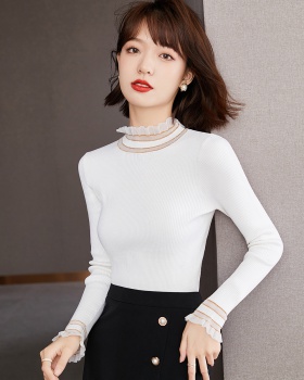 Autumn slim long sleeve stand collar pullover sweater