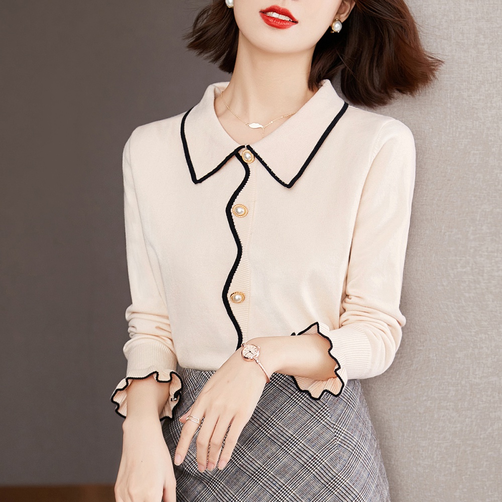 Tender retro autumn sweater long sleeve loose knitted tops