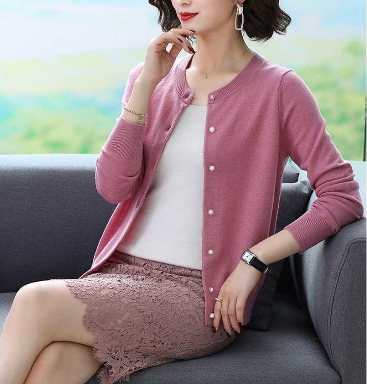 Temperament simple tops knitted wool coat