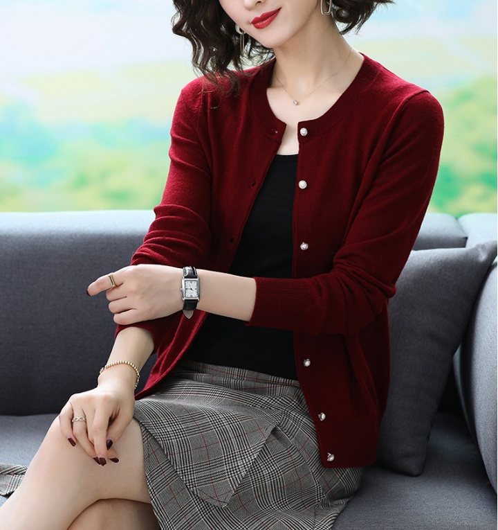 Temperament simple tops knitted wool coat