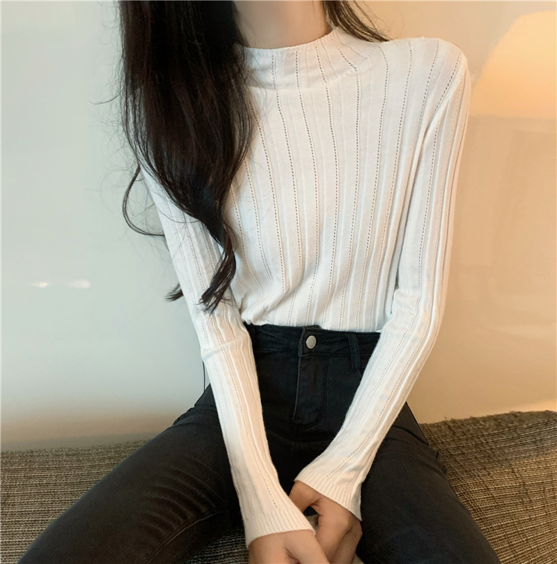 Long sleeve slim bottoming shirt retro pullover sweater