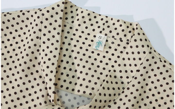 Long sleeve collar elegant silk polka dot classic shirt