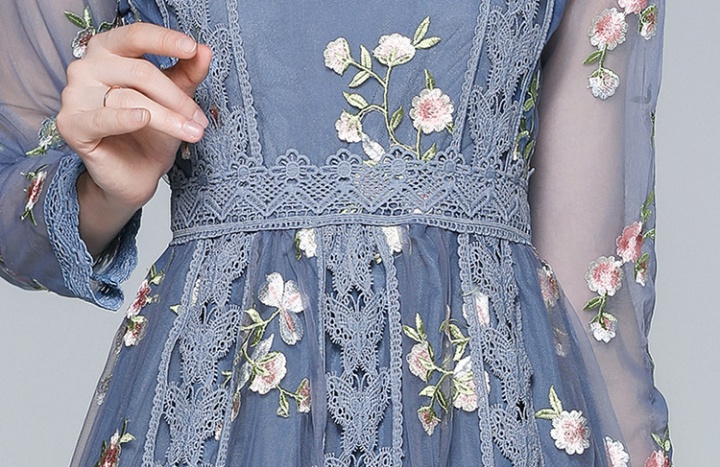 Embroidery beautiful gauze sweet France style dress