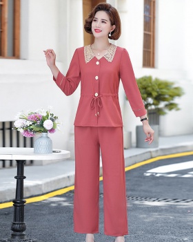 Long sleeve middle-aged autumn tops 2pcs set for women