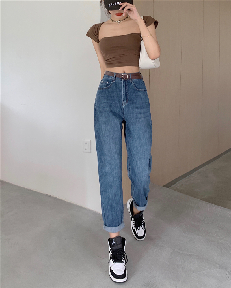 Straight slim jeans fashion autumn long pants