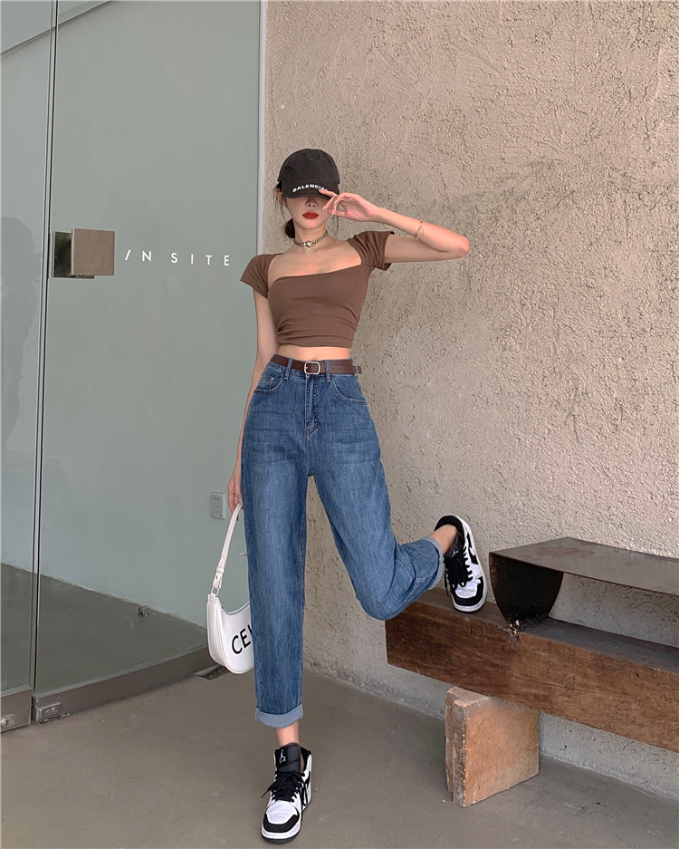 Straight slim jeans fashion autumn long pants