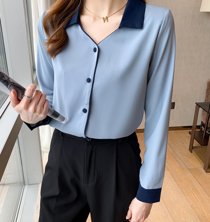 Retro loose chiffon shirt minority spring shirt