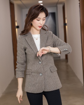 Korean style Casual coat fashion brown business suit