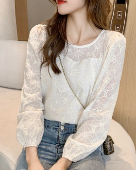Round neck shirt spring and autumn tops for women
