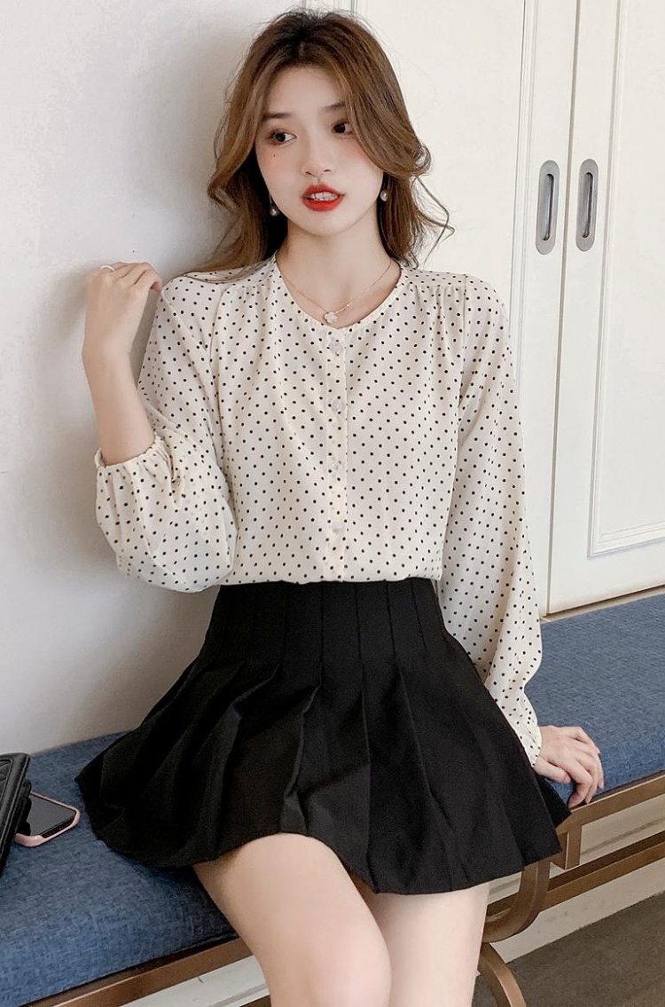 Autumn chiffon tops loose Casual shirt for women