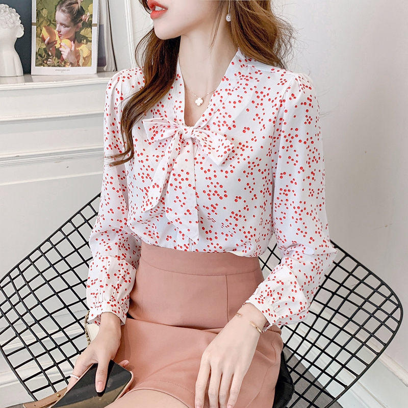 Autumn Western style tops profession chiffon shirt for women