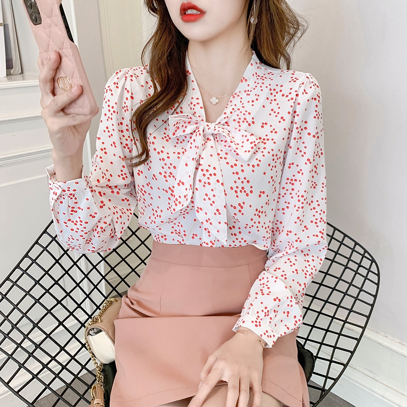 Autumn Western style tops profession chiffon shirt for women