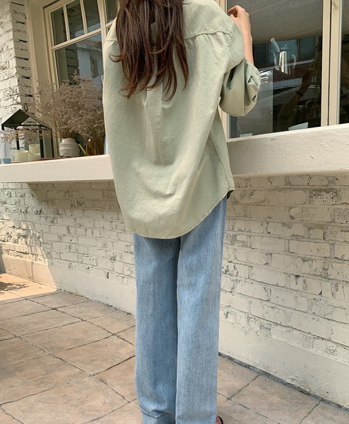 Pure simple long sleeve loose maiden ghost shirt