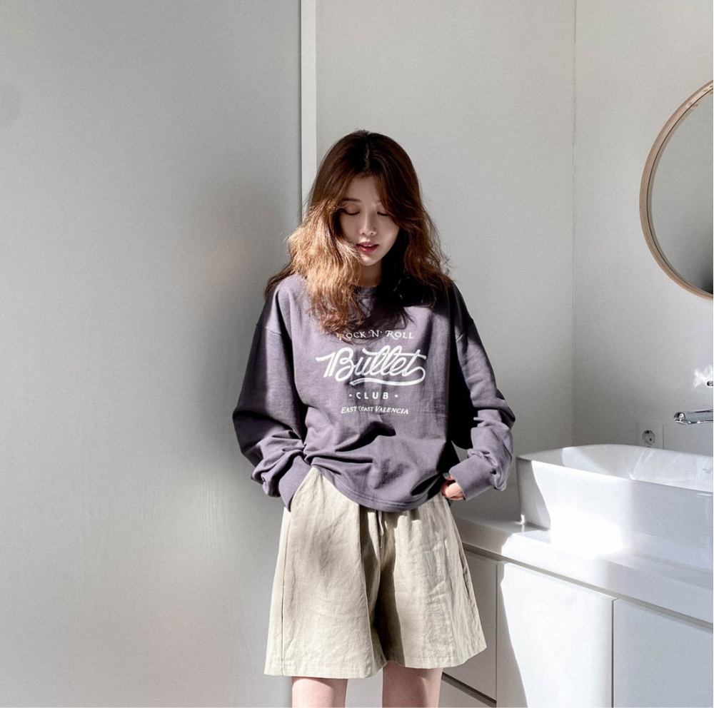 Autumn Korean style pullover letters hoodie