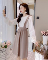 Mixed colors knitted autumn and winter dress for women