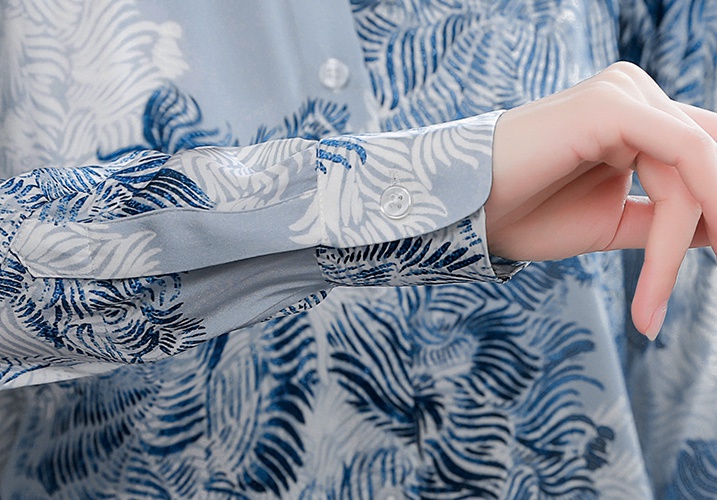European style temperament loose shirt real silk silk tops