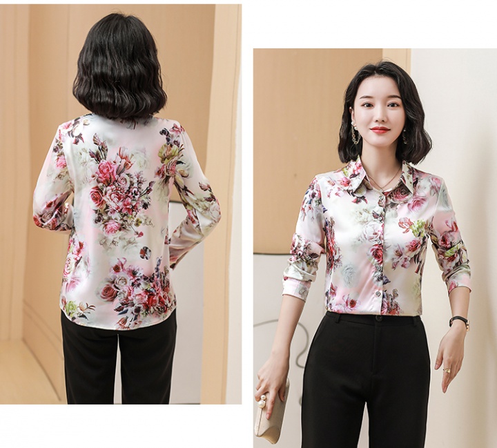 Fashion real silk shirt Western style tops for women