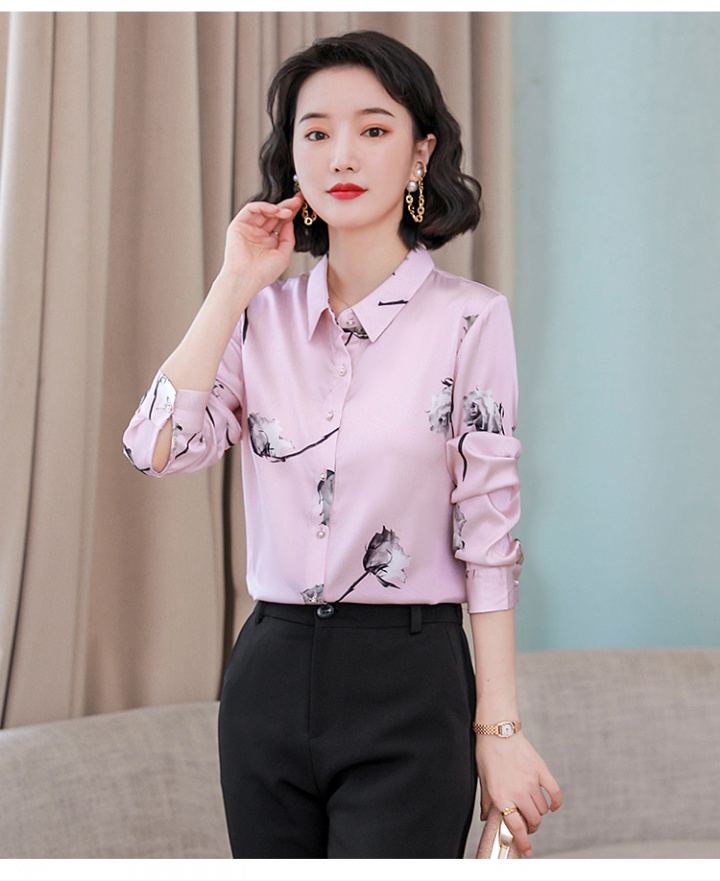 Silk autumn tops fashion real silk shirt for women