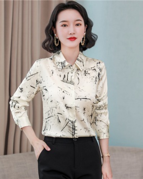 Autumn loose shirt silk minority tops for women