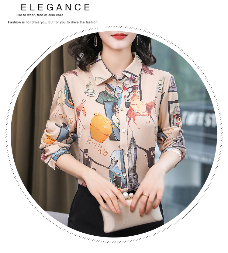 Silk autumn tops real silk colors shirt for women