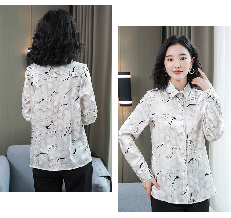 Autumn long sleeve tops printing shirt for women