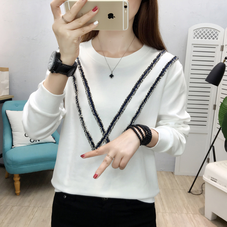 All-match round neck tops fashion T-shirt for women