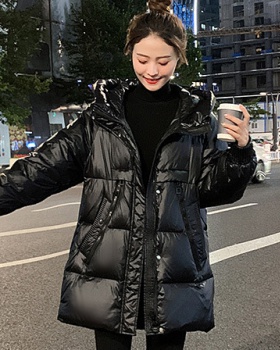 Slim Korean style loose glossy cotton coat for women