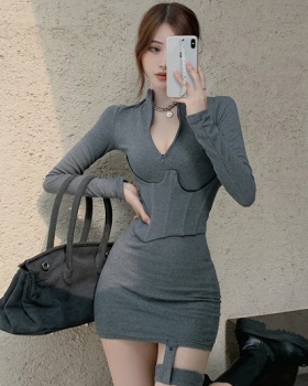 Bottoming package hip slim knitted sexy Korean style dress