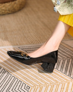 Simple Casual fashion metal buckles wear loafers for women